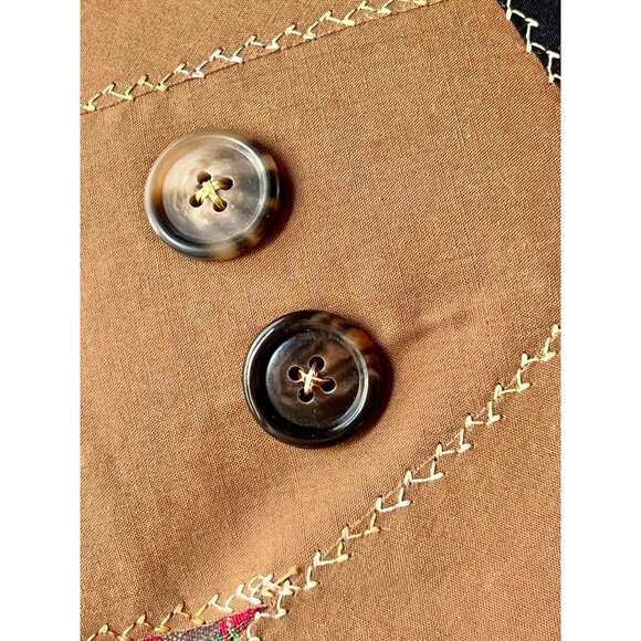 Handmade12x12 Dachshund Pillow Button Eyes Holly On Hat Plaid Front & Cream Back - Picture 4 of 5